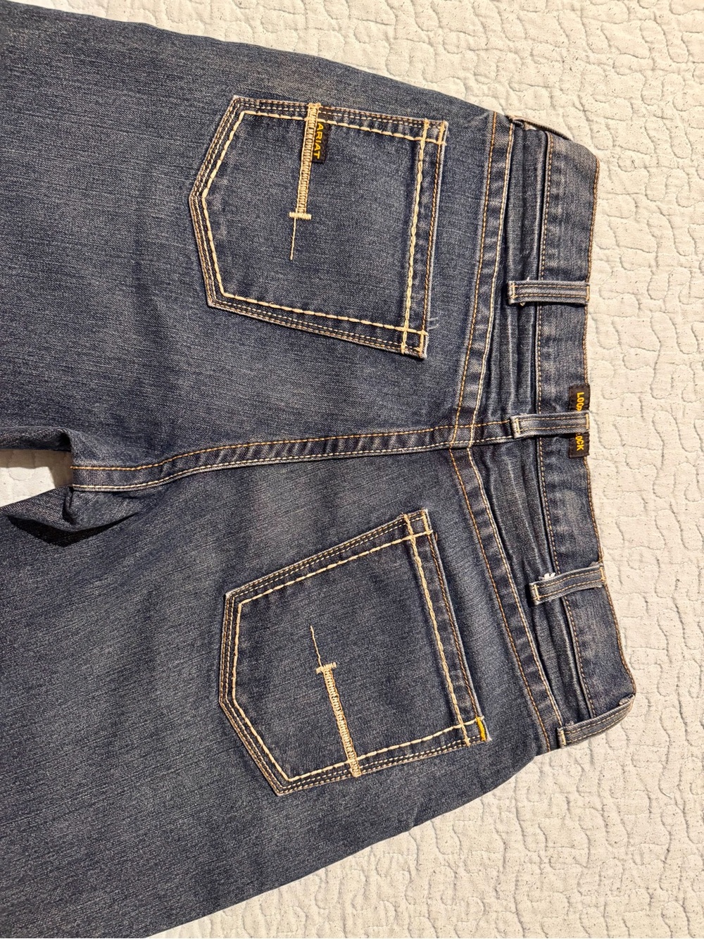 Ariat Dark Blue Denim Jeans with Contrast Yellow Stitching